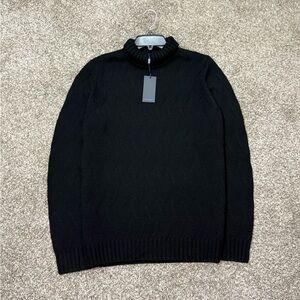 Patrick Assaraf NWT Pullover Turtleneck Knit Sweater Sz M Black 100% Merino Wool